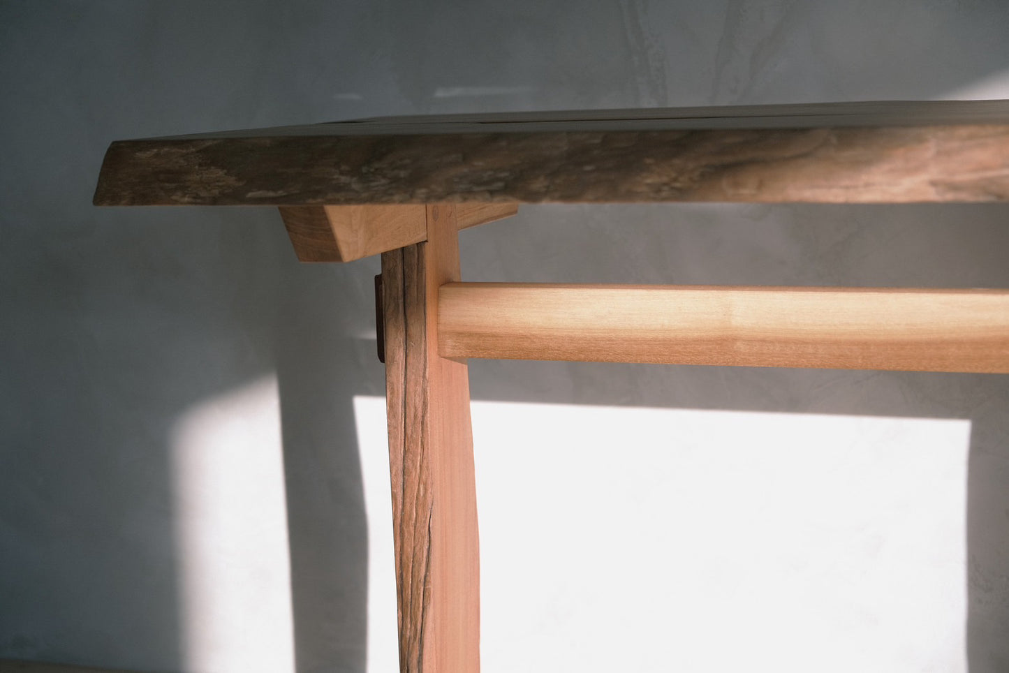 Natural wood office desk