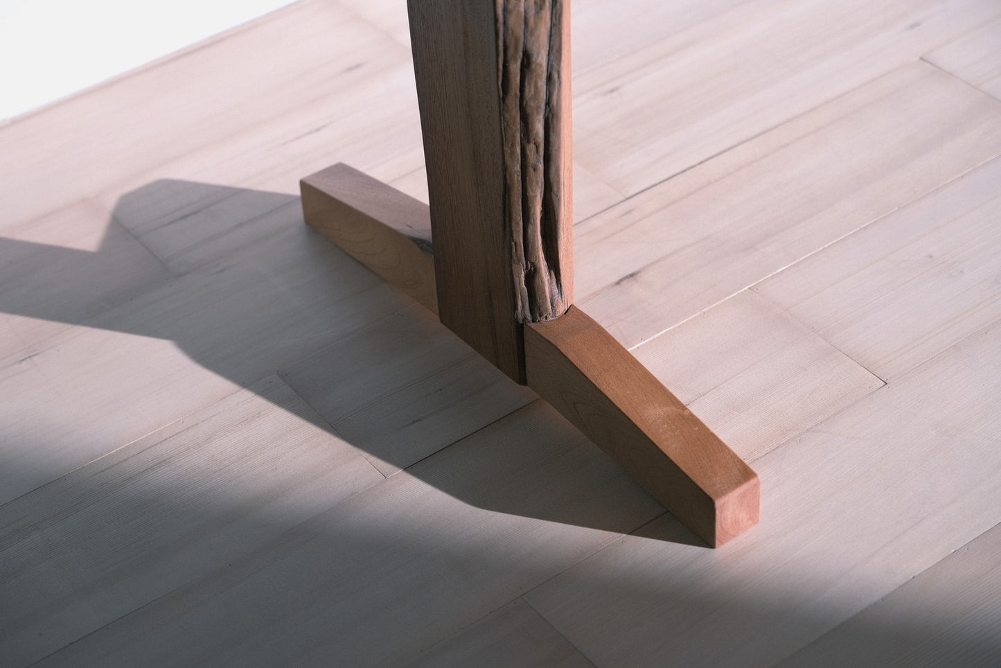 Natural wood office desk
