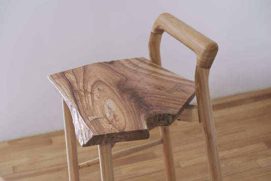 Live edge wood bar stool