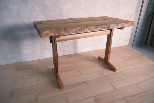 Natural wood office desk